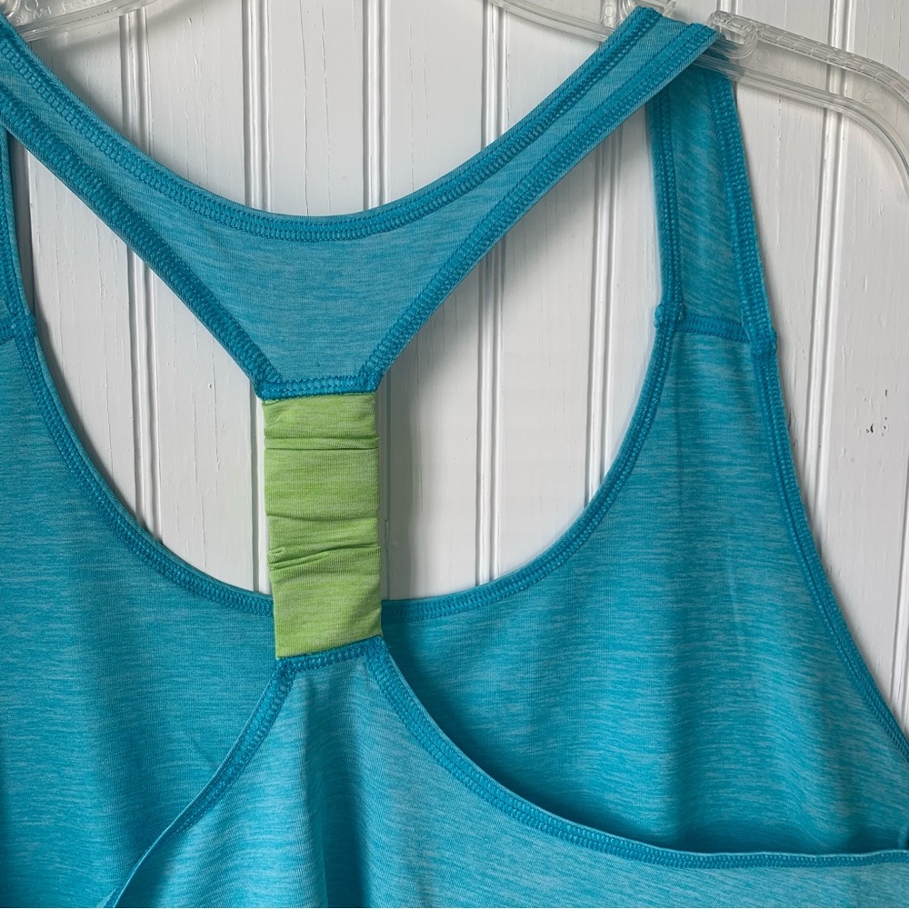 Avia (XL) Racerback Tank Top Teal with Lime Green strap on back - Picture 5 of 5
